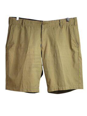 BCG Academy Sports Men Golf Shorts Khaki 34W Wicking Flat Front Pockets Zipper